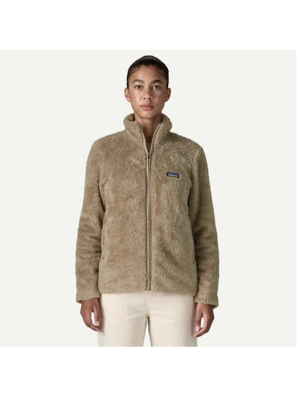 Patagonia Women's Natural Tan Los Gatos Full Zip Soft Teddy Fleece Jacket L